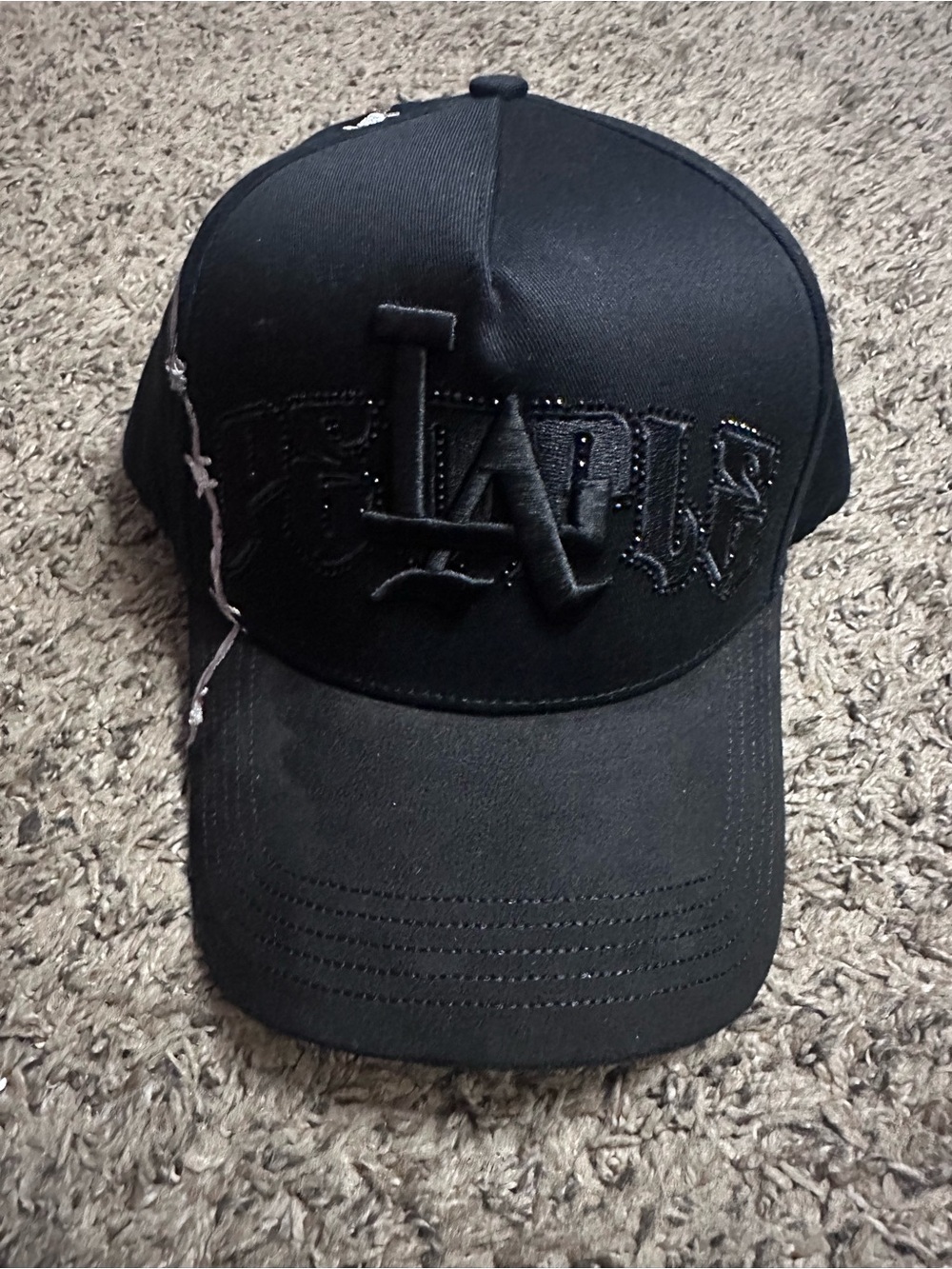 LA Embroidered Black Baseball Cap